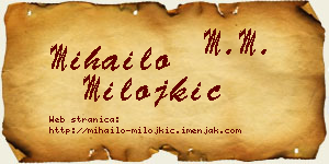 Mihailo Milojkić vizit kartica